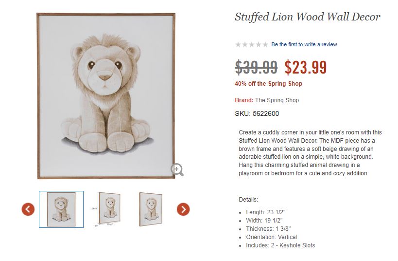 Stuffed Lion product description