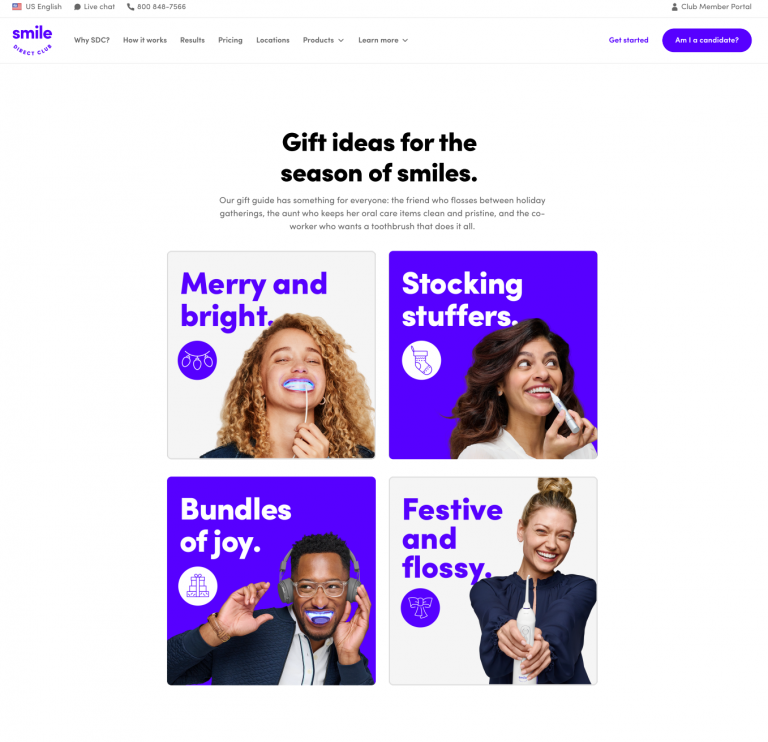 Holiday campaign landing page