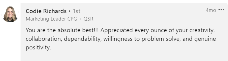 Codie Richards review of Jalisa's work