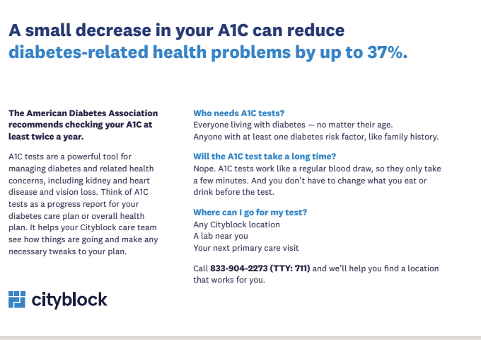 Diabetes A1C campaign cityblock - 1