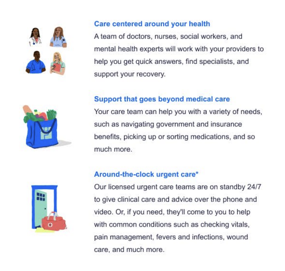Transition of Care messaging designed to support members after a hospital stay, highlighting recovery guidance, care coordination, and next-step support. - e ail section 4