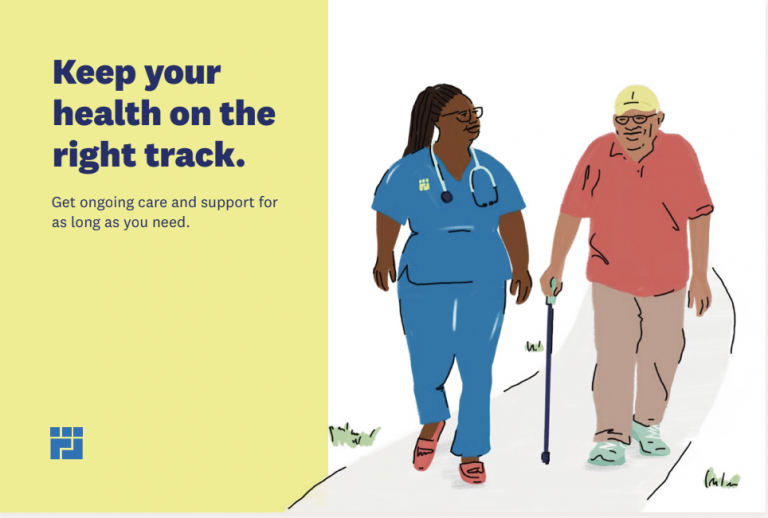 Transition of Care messaging designed to support members after a hospital stay, highlighting recovery guidance, care coordination, and next-step support. - brochure section 3