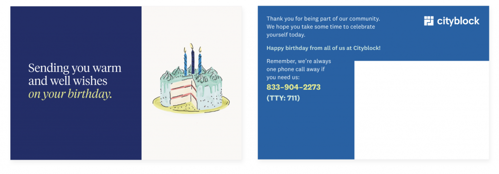 cityblock birthday card campaign - 1
